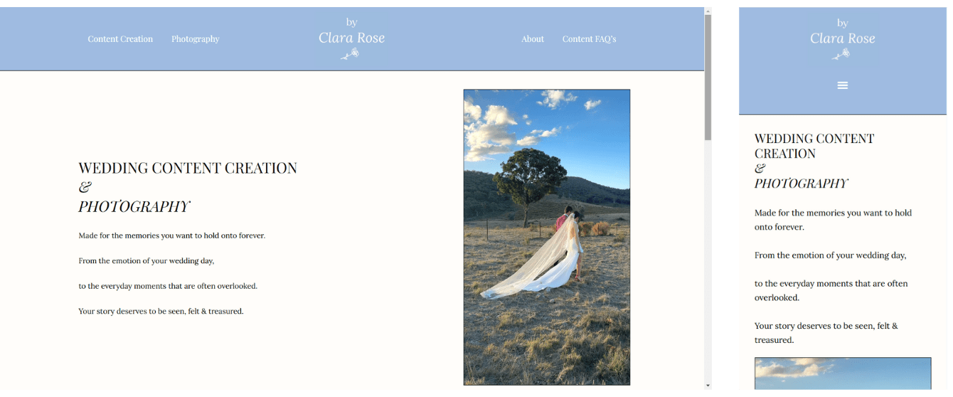 Wedding content creation & Photography service based in bathurst, nsw, australia