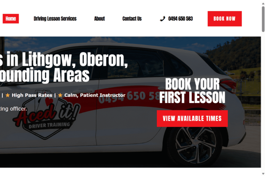 Driving lessons responsive website